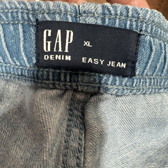 Gap Denim Joggers Pant with Rope Tie Closure Size XL Light Wash - Picture 5 of 11